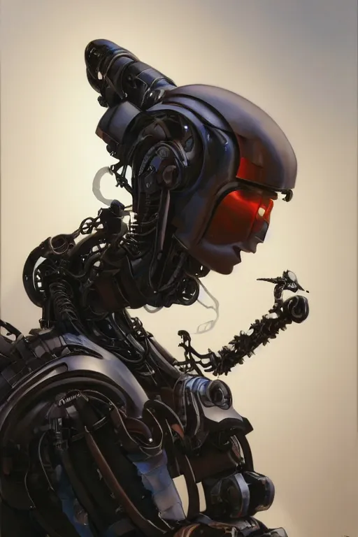 Image similar to a close-up portrait of a robotic arm painted by Raphel, dramatic backlighting, autochrome, chiaroscuro, highly detailed, sharp focus, digital painting, concept art, illustration, rock, trending on artstation, art by Ruan Jia and Raphael, Art directed by Shepard Fairey, color scheme by Mandy Jurgens