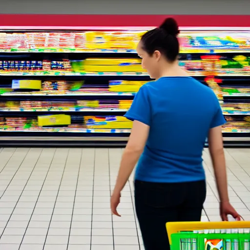 Prompt: supermarket assistant scanning conveyor belt at supermarket checkout, soft focus, XF IQ4, 150MP, 50mm, F/1.4, ISO 200, 1/160s, natural light, Adobe Photoshop, Adobe Lightroom, photolab, Affinity Photo, PhotoDirector 365