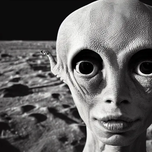 Image similar to an amazing award winning portrait photo of an alien on an unknown planet