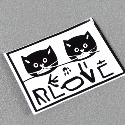 Prompt: product sticker of cat medicine with rectangle shape, elegant, minimalist, black and white,