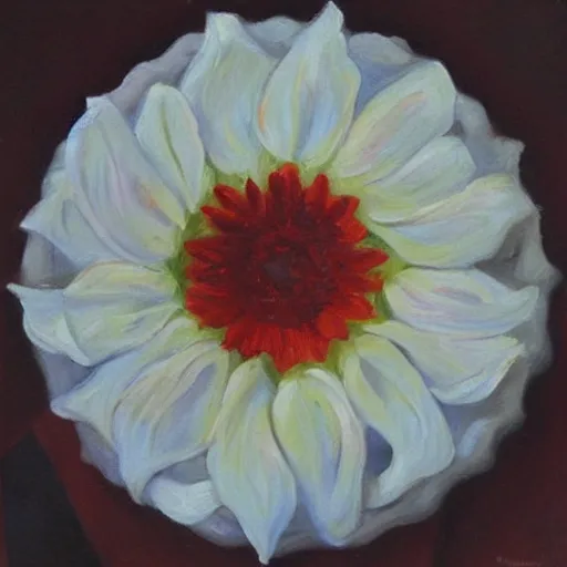 Prompt: a pie flower, oil painting