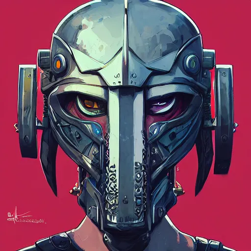 Image similar to cyberpunk viking helmet mask warrior goddess robot ninja fantasy, art gta 5 cover, official fanart behance hd artstation by jesper ejsing, by rhads, makoto shinkai and lois van baarle, ilya kuvshinov, ossdraws