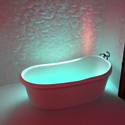 Image similar to a bathtub full of jello, cinematic lighting