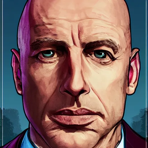 Image similar to Howard Hamlin from Better Call Saul as a GTA character portrait, Grand Theft Auto, GTA cover art