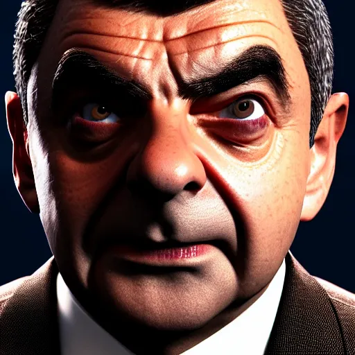 Image similar to rowan atkinson in doom eternal, highly detailed, extremely high quality, hd, 4 k, 8 k, professional photographer, 4 0 mp, lifelike, top - rated, award winning, realistic, detailed lighting, detailed shadows, sharp, no blur, edited, corrected, trending