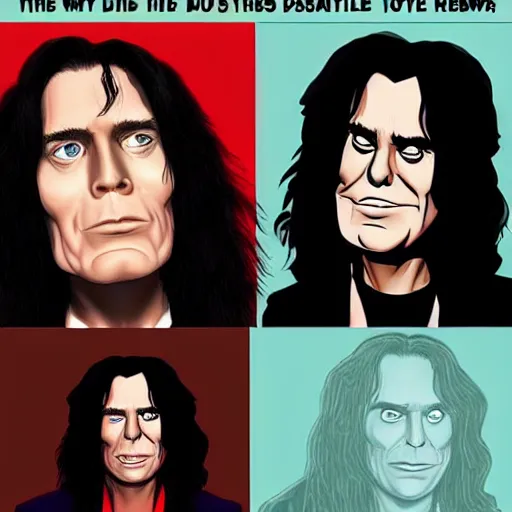 Prompt: tommy wiseau's the room, in the style of steve vance