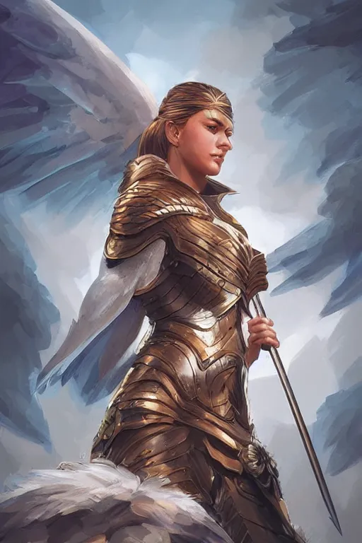 Image similar to amazon valkyrie athena, d & d, fantasy, portrait, highly detailed, headshot, digital painting, trending on artstation, concept art, sharp focus, illustration, art by artgerm and greg rutkowski and magali villeneuve