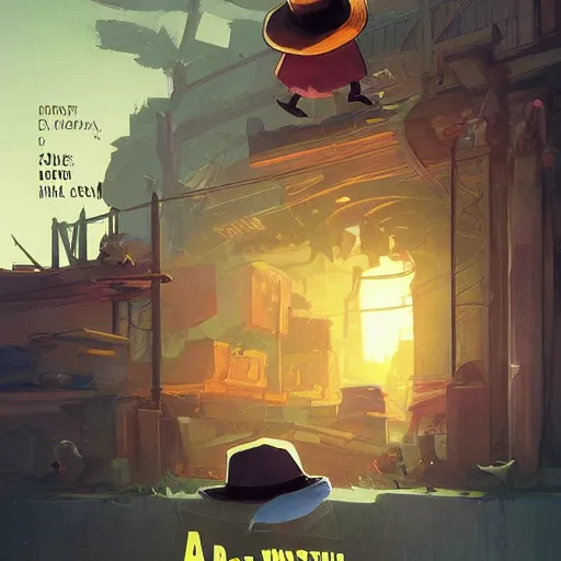 Prompt: a hat in time, vintage comic by greg rutkowski