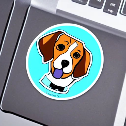 Prompt: sticker of a cartoon beagle