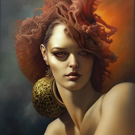 Prompt: shuffles by Tom Bagshaw and Manuel Sanjulian and Boris Vallejo, Hyperrealism