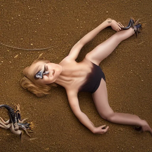 Image similar to woman / scorpion hybrid, photograph