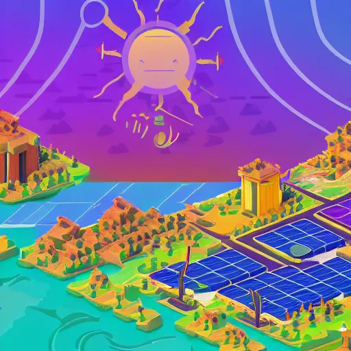 Prompt: solarpunk tribe in polytopia