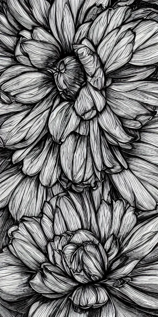 Image similar to highly detailed beautiful photography of flower, sharp focus, dramatic, dynamic lighting, elegant, black background, harmony, beauty, masterpiece, by durero, moebius, pen draw