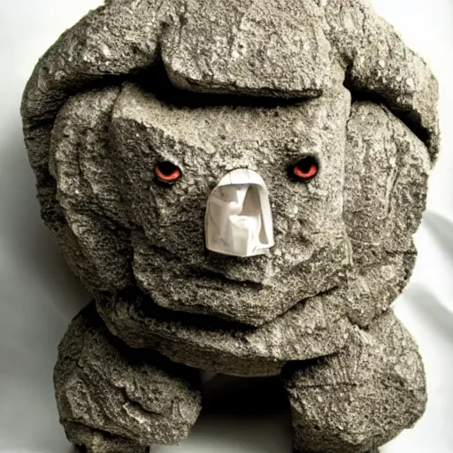 Prompt: rock golem with an angry face