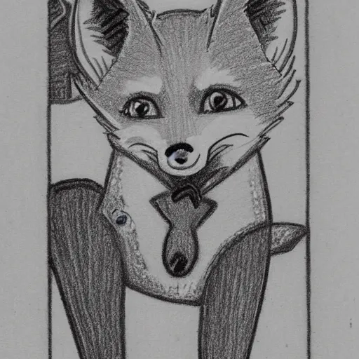 Prompt: anime-style drawing of a fox wearing a waistcoat looking through a microscope