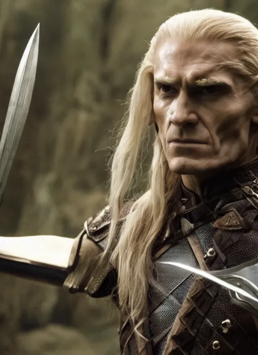 Image similar to movie still of skeletor as legolas in lord of the rings, 8 k, hd