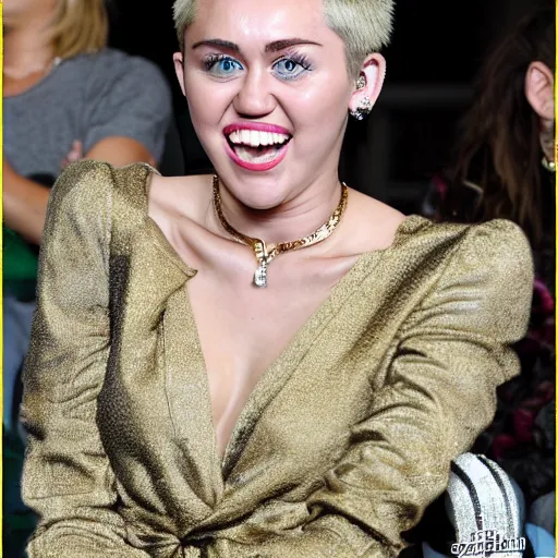 Image similar to Miley Cryus laughing out loud