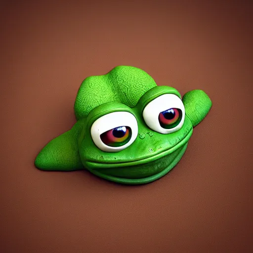 Prompt: 3 d render of pepe the frog, realistic,