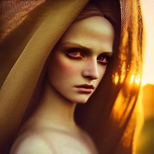 Prompt: photographic portrait of a stunningly beautiful medieval maiden gothic female in soft dreamy light at sunset, contemporary fashion shoot, by edward robert hughes, annie leibovitz and steve mccurry, david lazar, jimmy nelsson, breathtaking, 8 k resolution, extremely detailed, beautiful, establishing shot, artistic, hyperrealistic, beautiful face, octane render