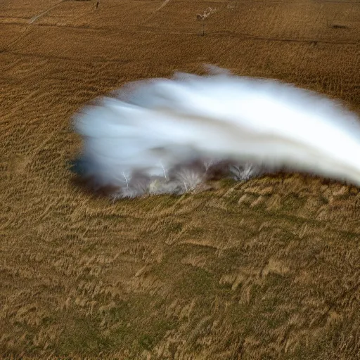 Prompt: a photograph of an f5 tornado in the plains of kansas taken by James Langford