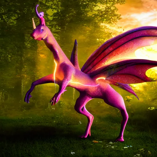 Image similar to fairy dragon on lsd ultra realistic 4 k high definition dramatic lighting high contrast mysterious