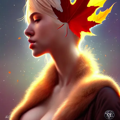 Image similar to epic professional digital art of 🐄👩‍🦽 🍁, best on artstation, cgsociety, wlop, cosmic, epic, stunning, gorgeous, much detail, much wow, masterpiece W 1024