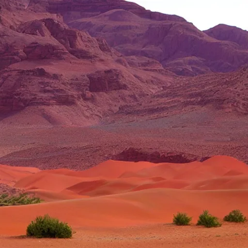 Prompt: red desert valley