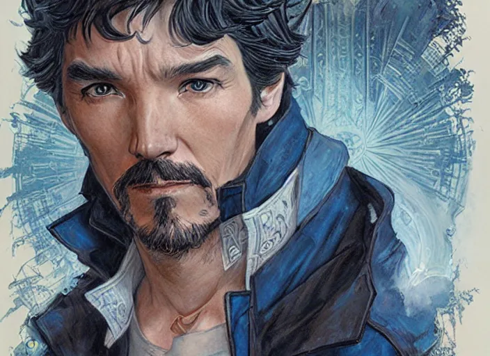 Prompt: a highly detailed avatar portrait of stephen strange, james gurney, james jean