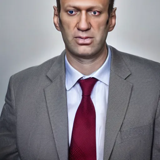 Image similar to professional photo of a person looking like alexey navalny who is the president of russia