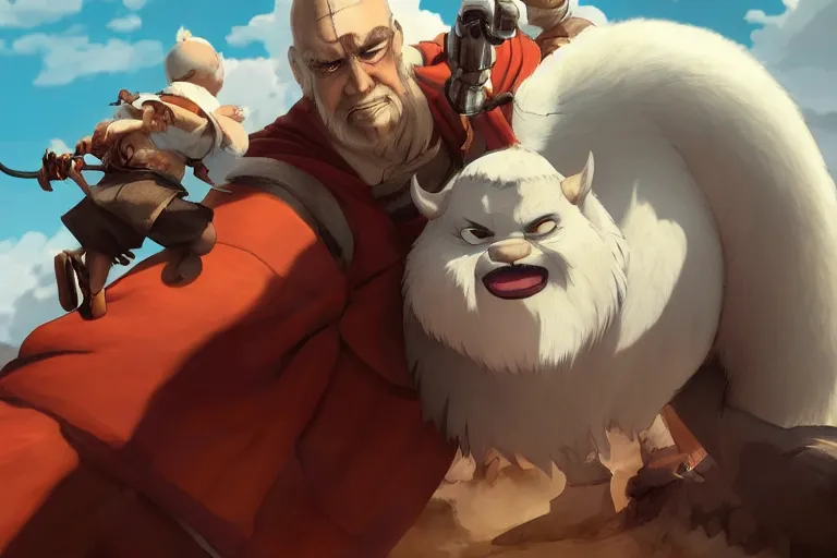Image similar to Appa from the last Airbender , made by Stanley Artgerm Lau, WLOP, Rossdraws, ArtStation, CGSociety, concept art, cgsociety, octane render, trending on artstation, artstationHD, artstationHQ, unreal engine, 4k, 8k,