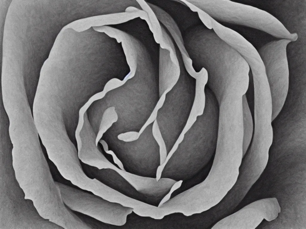 Prompt: a close up of a rose, with drops of water on the petals, by georgia o'keeffe