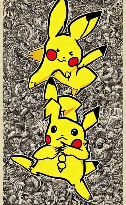 Prompt: amazing detailed intricate pikachu art. hq.