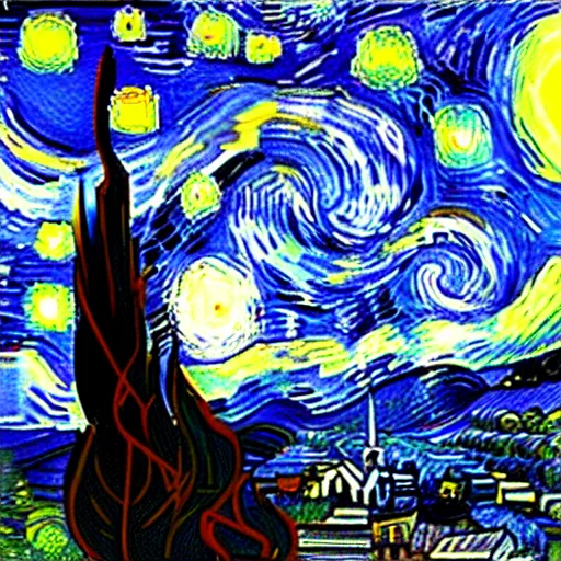 Image similar to starry night with pepe the frog sitting at a cafe table by vincen van gogh