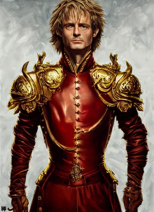 Prompt: highly detailed oil painting, masterpiece portrait butler male lannister, fantasy character portrait, dynamic pose, above view, top lighting, realistic shaded, perfect face, 8 k realistic, hyper detailed, digital painting, artstation, concept art, hyper detailed eyes, cinematic lighting, dynamic pose, above view, perfect eyes