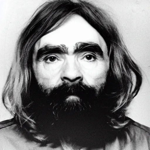 Prompt: charles manson floating above the infinite universe, awe inspiring, high detail