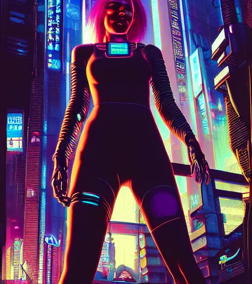 Image similar to a portrait of a cyberpunk person, Night City, cyberpunk 2077, very very coherent painting, 1979 OMNI Magazine Cover, street level neo-Tokyo in Cyberpunk 2077 style by Vincent Di Fate by mark arian by artgerm, 4k, 8k, HD, trending on artstation