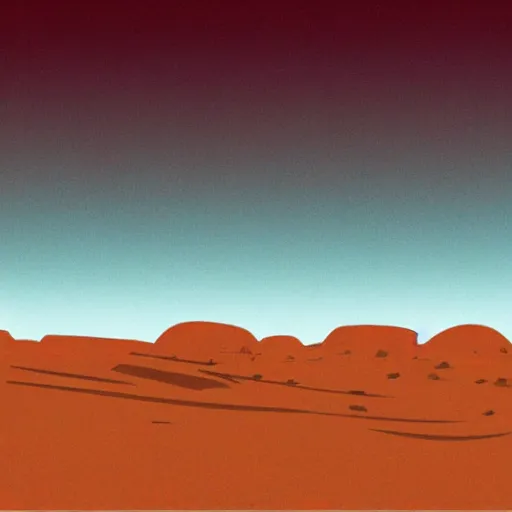 Image similar to mars dunes landscape, 8 0 s scifi art, in the style of bonestell chesley