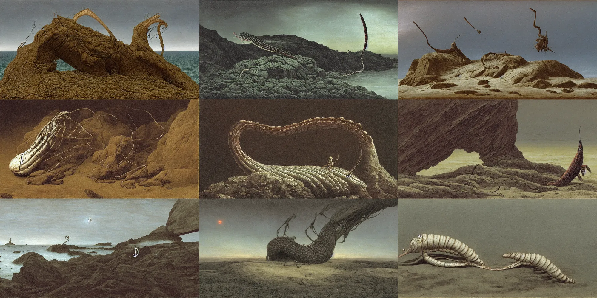 Prompt: bobbit worm, by caspar david friedrich