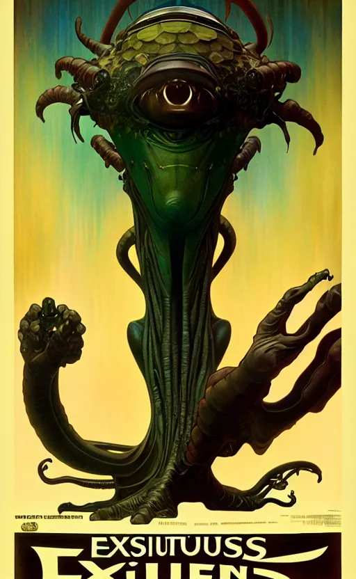 Image similar to exquisite imaginative alien creature poster art, movie art, by lucusfilm, weta studio, alphonso mucha, james jean, frank frazetta, 8 k, denoised