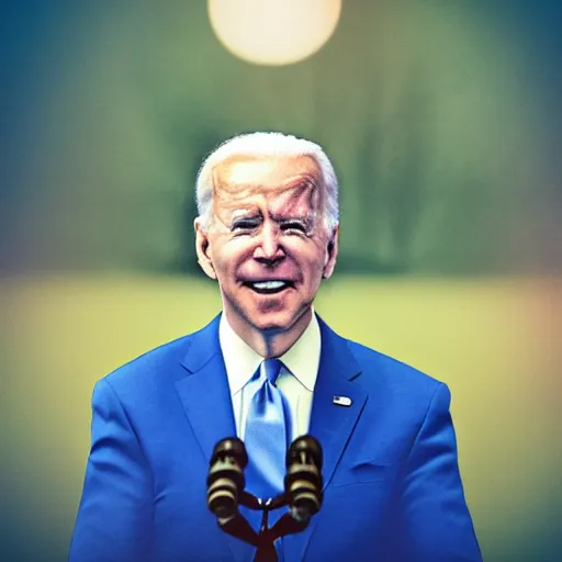 Image similar to joe biden as slenderman movie still, cinematic lighting, ray tracing, octane render, long lens, shallow depth of field, bokeh, anamorphic lens flare, 8 k, hyper detailed, 3 5 mm film grain