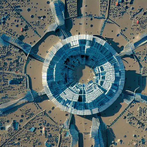 Image similar to Satellite images of a futuristic city on planet Mars that looks like science fiction