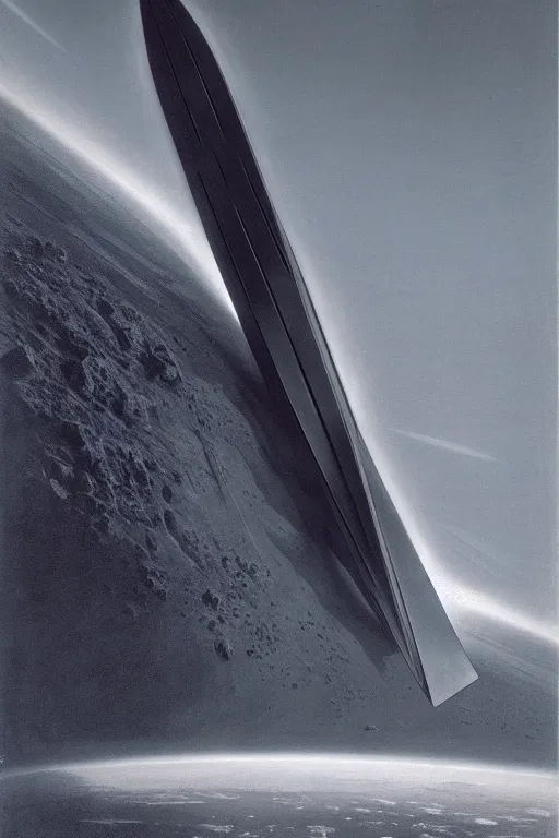 Image similar to emissary space by arthur haas and bruce pennington and john schoenherr, photo realism, zaha hadid, cinematic matte painting, dark monochrome color palate,