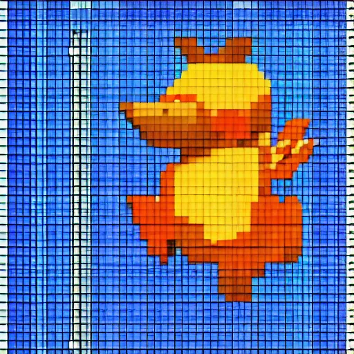 Image similar to Mudkip gen 1 sprite, pixel art