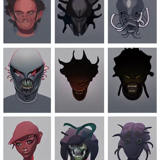 Image similar to face icon stylized minimalist xenomorphs, loftis, cory behance hd by jesper ejsing, by rhads, makoto shinkai and lois van baarle, ilya kuvshinov, rossdraws global illumination