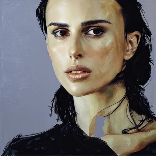 Prompt: Nathalie Portman portrait by Jenny Saville