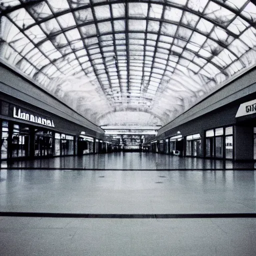 Image similar to empty mall, liminal space, shot on a low quality camera from early 2 0 0 0 s