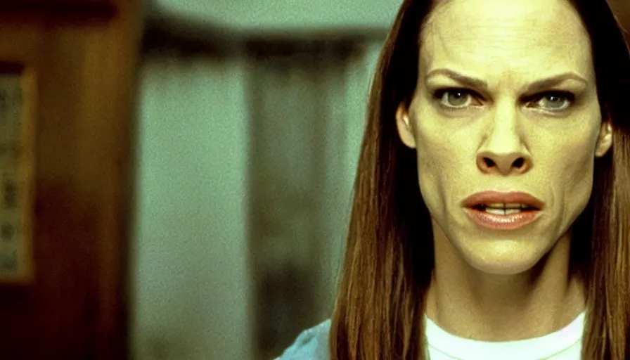 Prompt: a film still of Hilary swank as clarice starling in the silence of the lambs movie