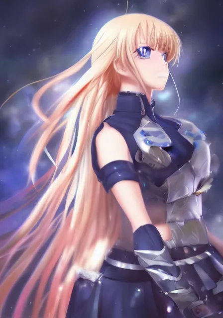 Image similar to A realistic anime portrait of saber in anime fate, digital painting, by Yoneyama Mai and Rossdraws, digtial painting, trending on ArtStation, deviantart