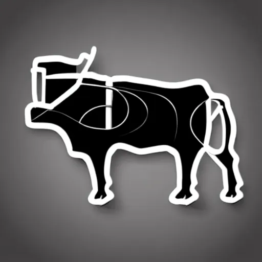 Image similar to boston dynamics robot cow as an svg sticker, 2 d, flat, vector art