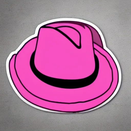 Prompt: Pink cowboy hat, sticker illustration